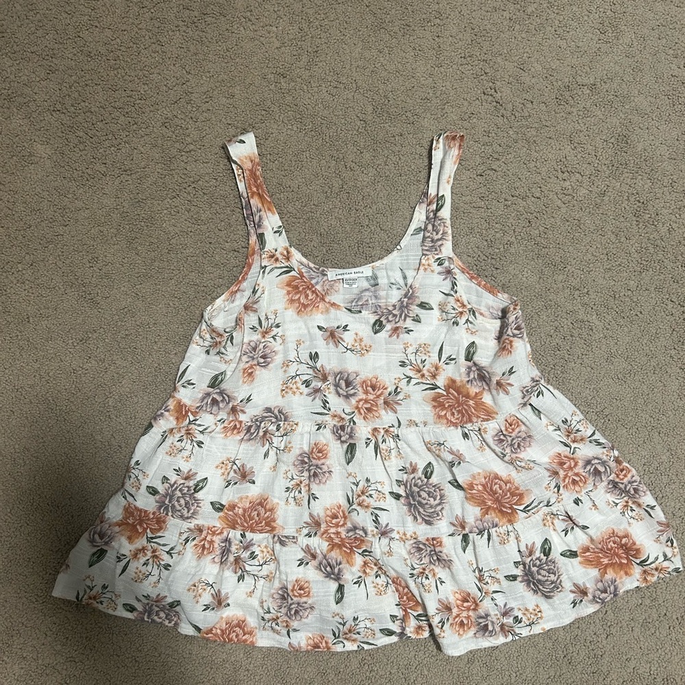 American Eagle Floral Sleeveless Blouse